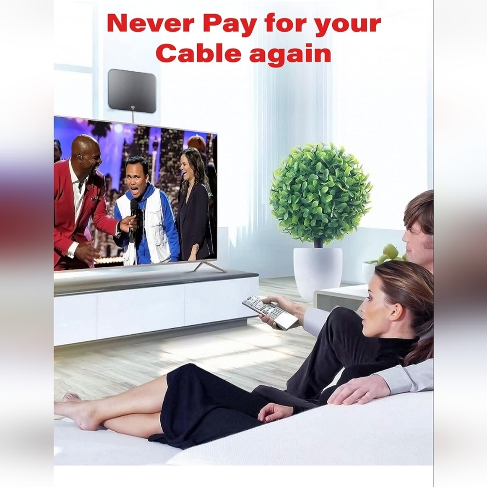 Amplified HD Digital TV Antenna – Long Range Indoor HDTV Antenna